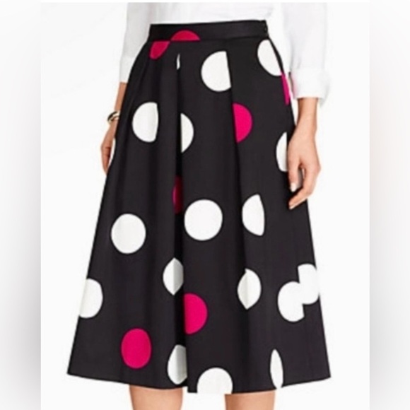 Talbots Pleated Polka Dot A-Line Skirt, size 16, Whimsical Office Church Trendy - Picture 1 of 11